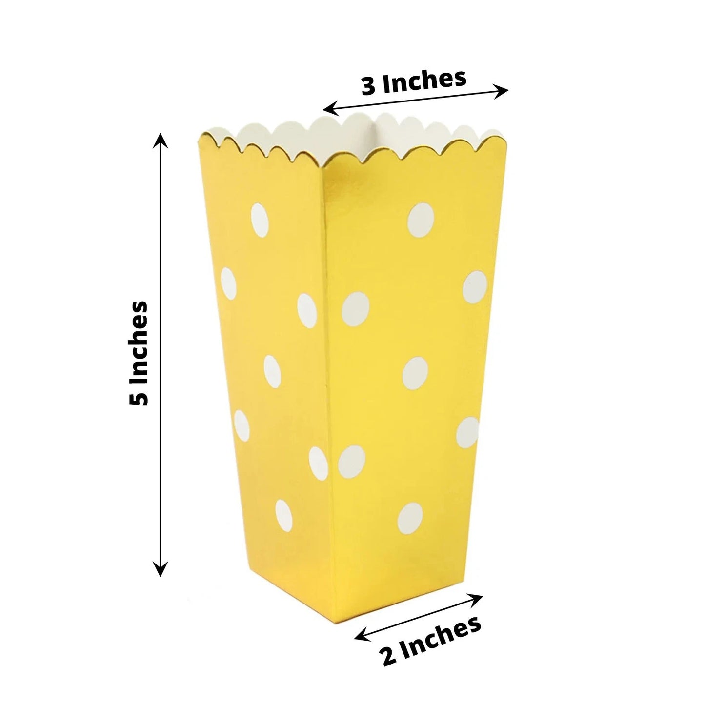 Home Collection 36-Pack White Gold 5" Cardboard Popcorn Style Party Favor Boxes
