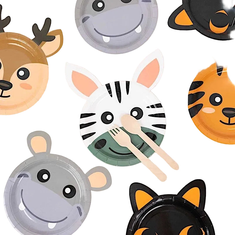 Home Collection Pack of 25 Assorted Round Animal Print Paper Plates 7 Inch