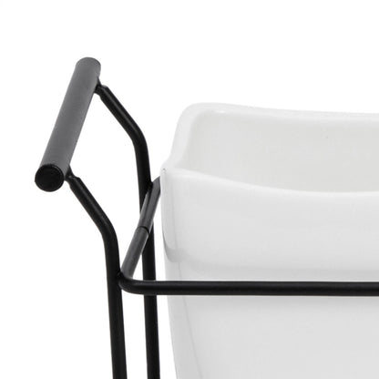 3-Piece White Ceramic Utensil Holder Set
