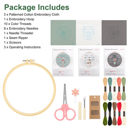 3 Sets Embroidery Kit