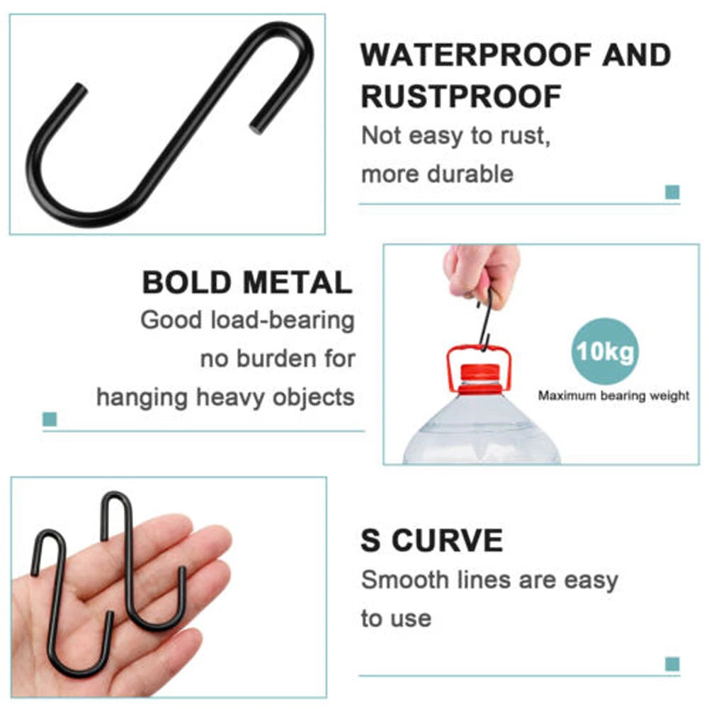 100-Pack Heavy Duty Stainless Steel S Hooks