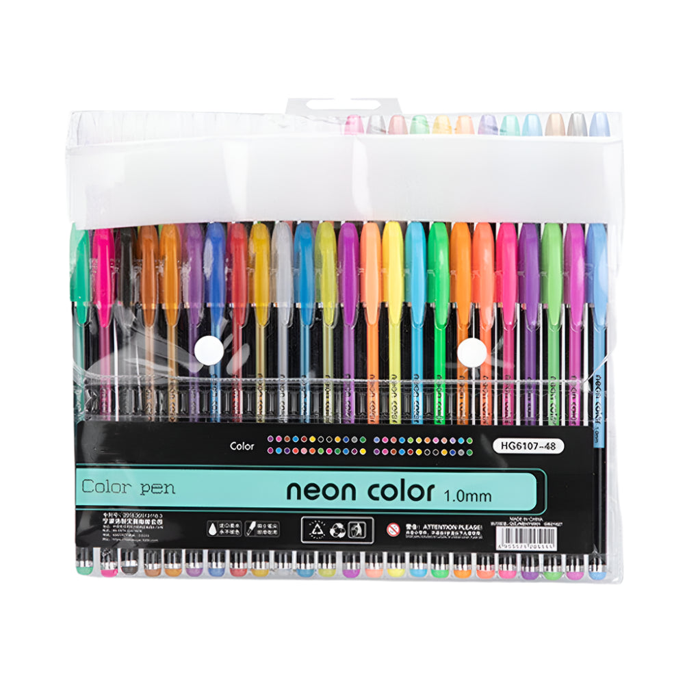 48PCS Neon Color Gel Pen Set