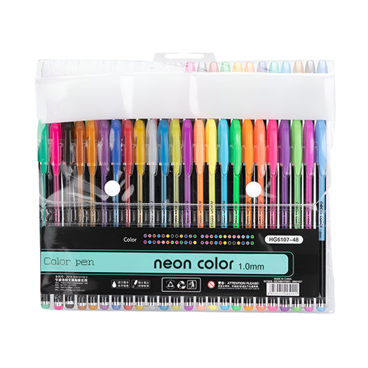 48PCS Neon Color Gel Pen Set
