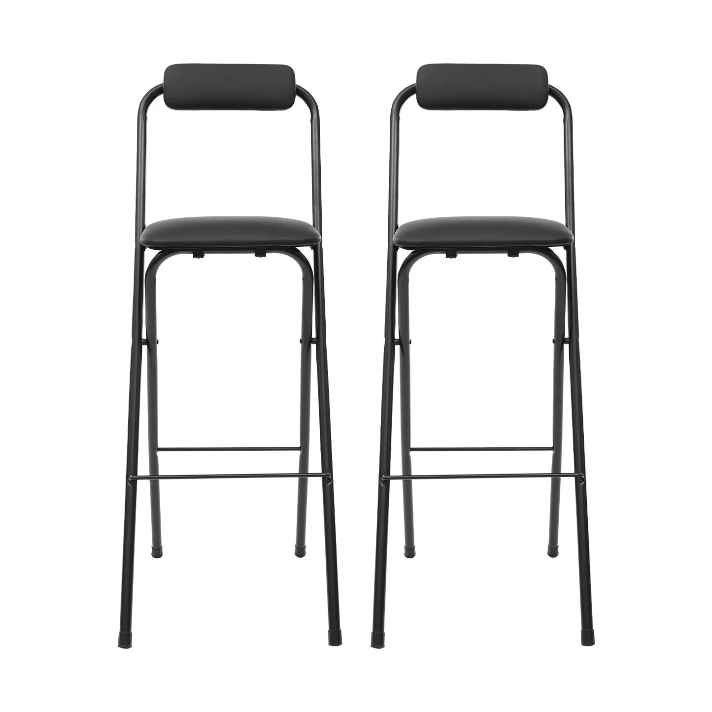2PCS Black Foldable Bar Chairs