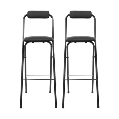 2PCS Black Foldable Bar Chairs
