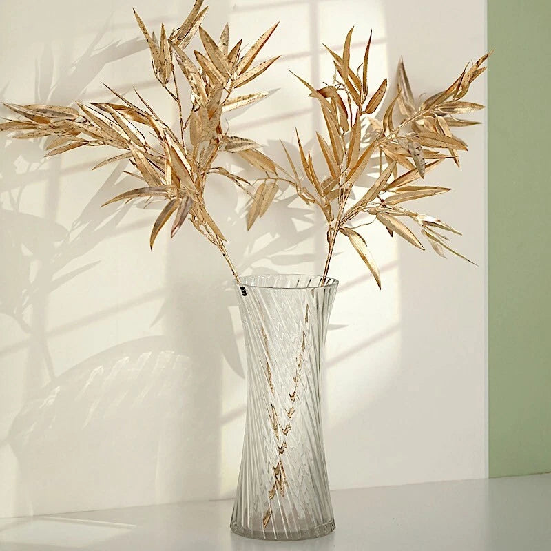 Home Collection 2PCS 33" Gold Artificial Bamboo Leaves Stems