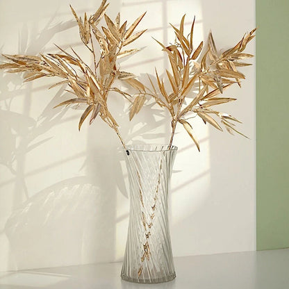 Home Collection 2PCS 33" Gold Artificial Bamboo Leaves Stems