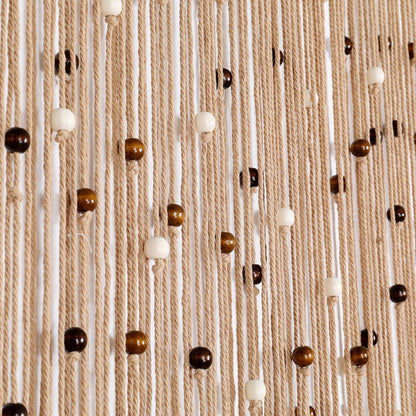 2Pcs Macrame String Curtain with Wooden Beads