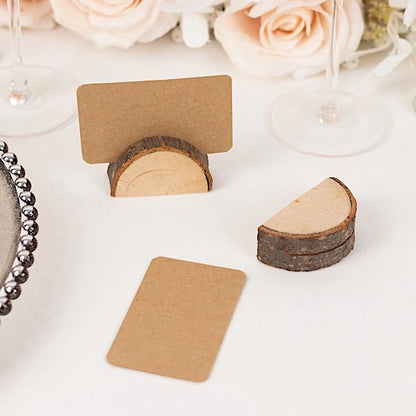 Home Collection 10-Pack Natural Wood Semicircle Table Sign Holders with Place Cards