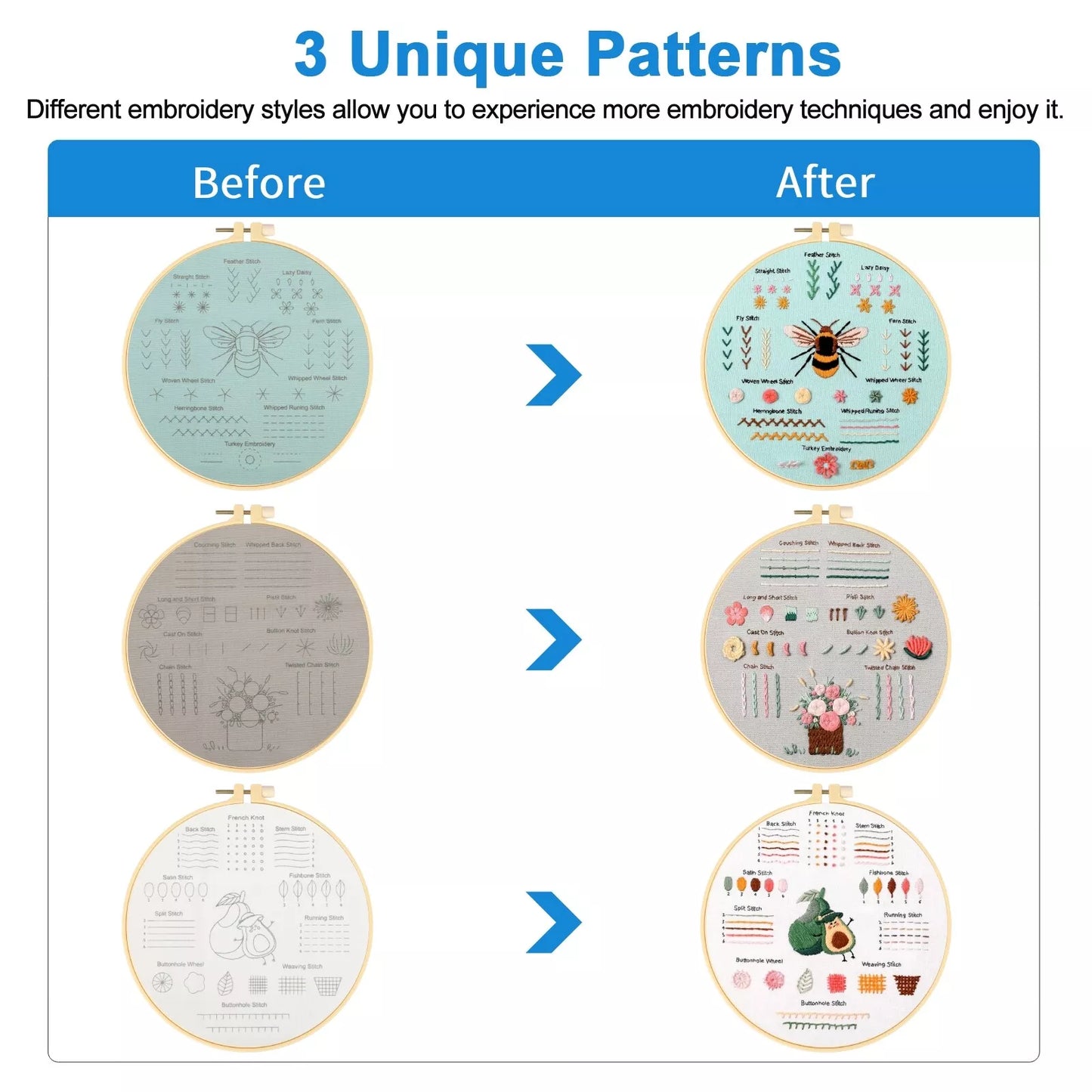 3-Piece Embroidery Starter Kit for Beginners