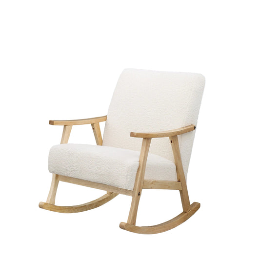Modern Rocking Chair – Comfy Upholstered Single Sofa