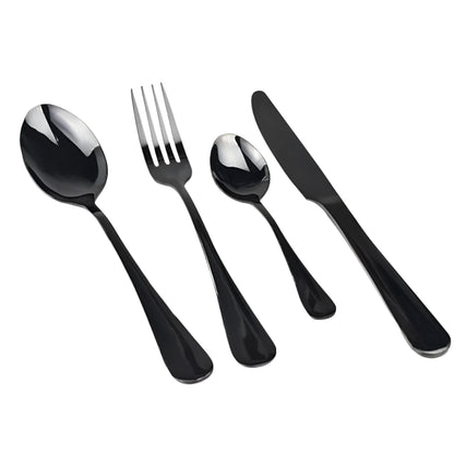 8-Piece Black Rainbow Stainless Steel Flatware Set