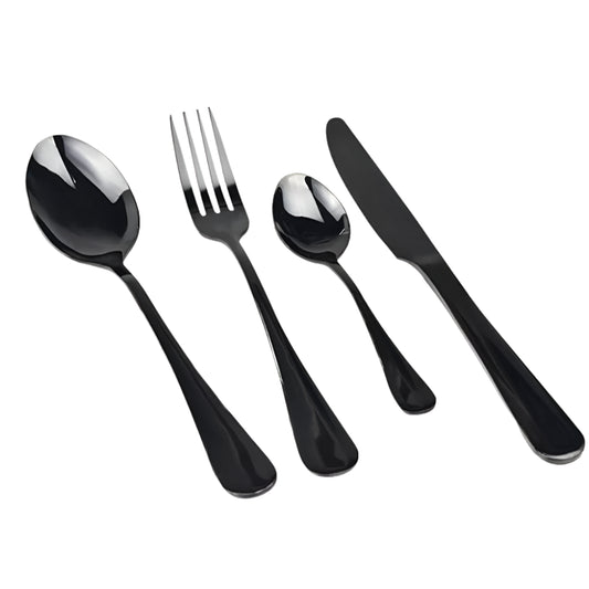 8-Piece Black Rainbow Stainless Steel Flatware Set