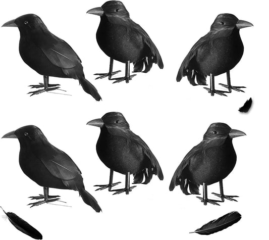 9× Halloween Lifelike Black Raven Fake Crow