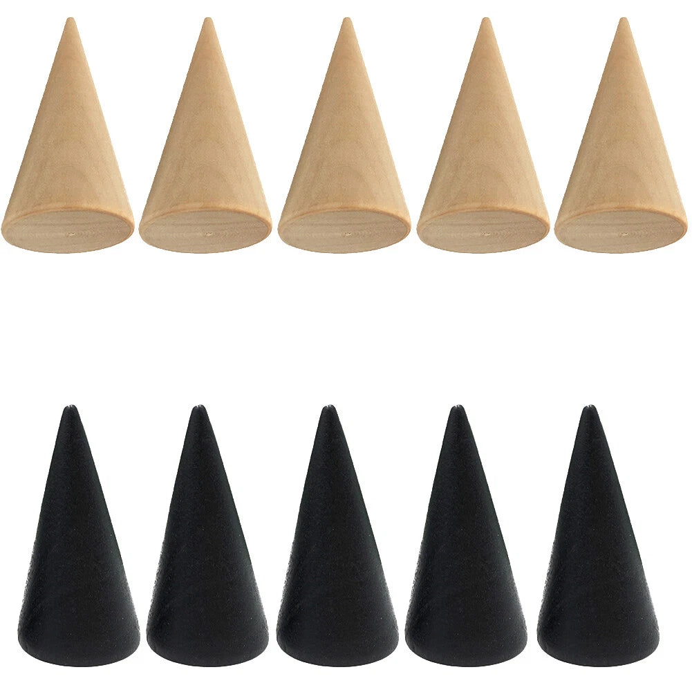 10–20 Pc Wood Cone Ring Holder