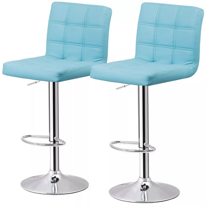 Set of 2 Adjustable Swivel Bar Stools with Armrests