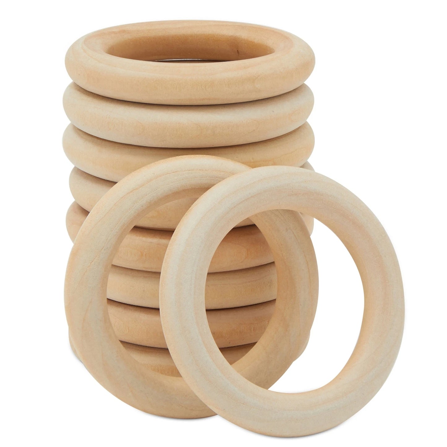 30 Pack 3 Inch Wooden Rings for Crafts