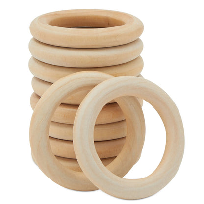 30 Pack 3 Inch Wooden Rings for Crafts