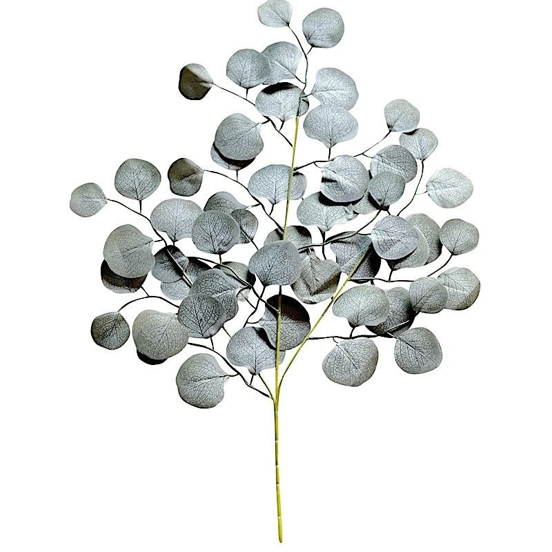 Home Collection Frosted Green Silk Eucalyptus Leaves – 4 Stems