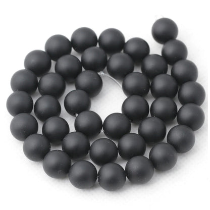 5 Strands Black Matte Onyx Beads 10MM