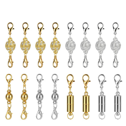 16PCS Gold & Silver Magnetic Lobster Clasp Jewelry Extender Set