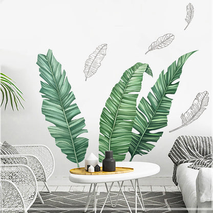 Green Tropical Banana Leaves Wall Stickers
