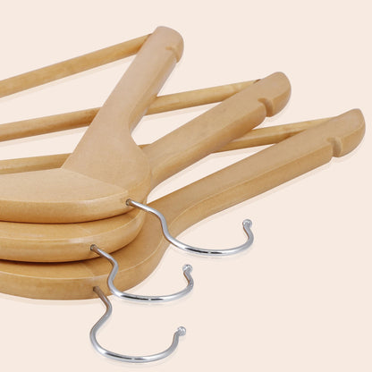 Home Collection 50 Pack Premium Wooden Clothes Hangers with Non-Slip Grooves