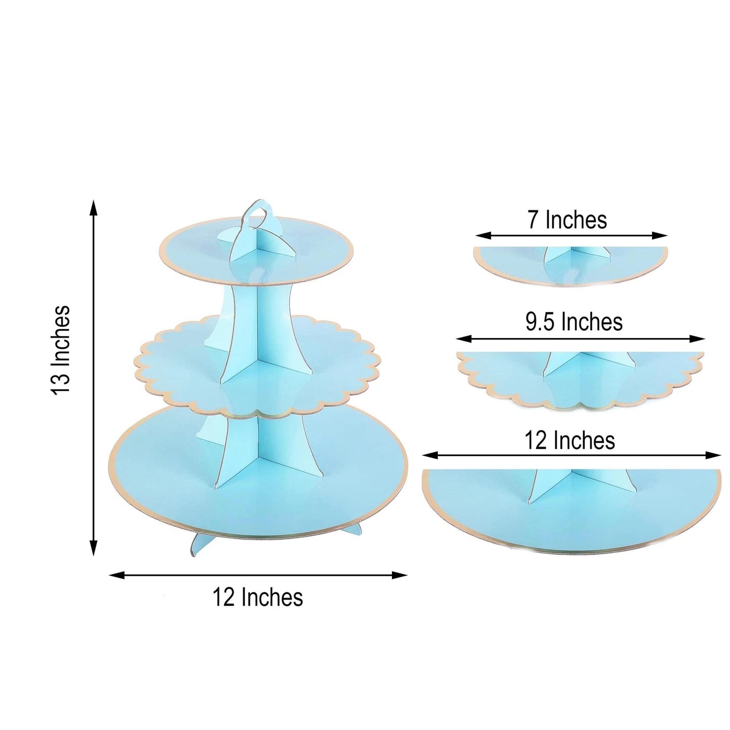 Home Collection 13" 3-Tier Cardboard Cupcake Stand