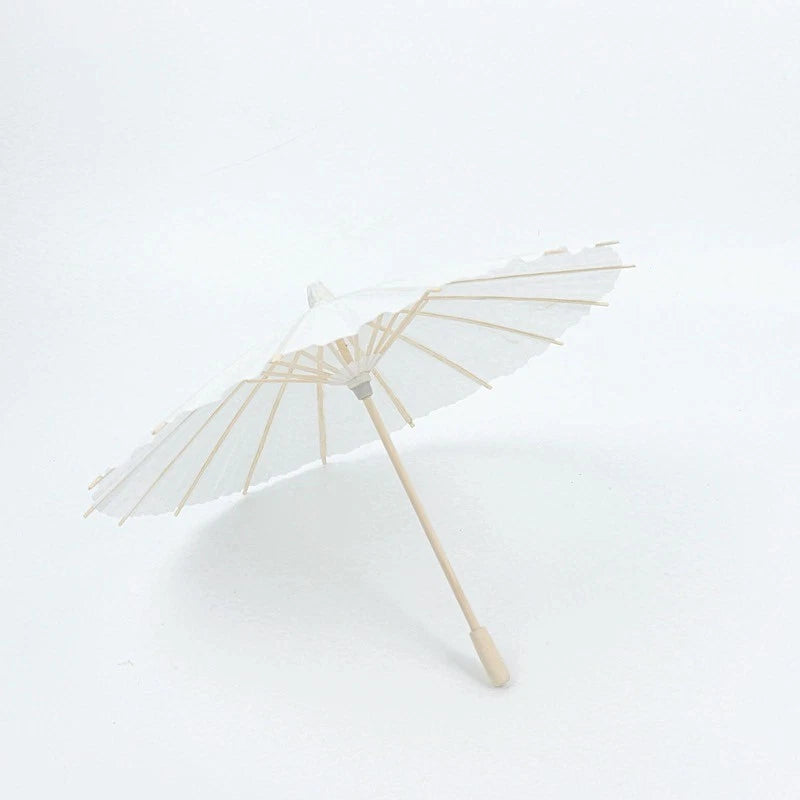 Home Collection 4 White 16" Paper Umbrellas – Decorative Parasols for Weddings, Parties & Events