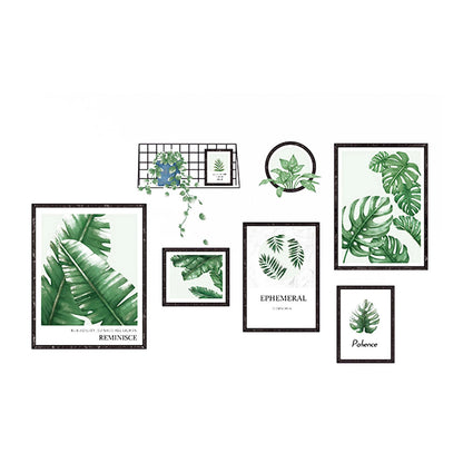 Green Tropical Leaves Frame Wall Stickers