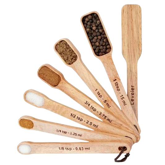7-Piece Narrow Wood Measuring Spoon Set