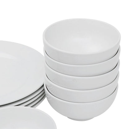18-Piece White Porcelain Dinnerware Set