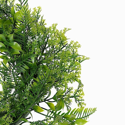 Home Collection 2-Pack 12" Green Artificial Leaves Wreath Candle Rings