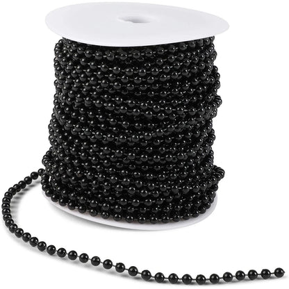 Black Pearl Beads on a String Roll for Crafts – 4 mm, 25 Yards