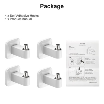 4Pcs Self Adhesive Hook Towel Coat Clothes Holder