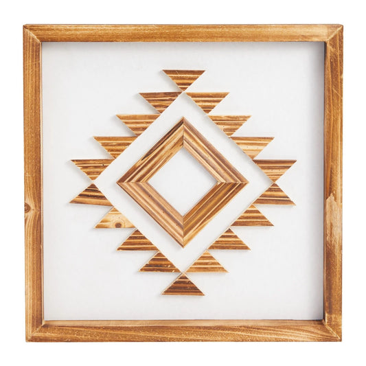 Farmhouse Wood Geometric Wall Art – 13 x 13 In
