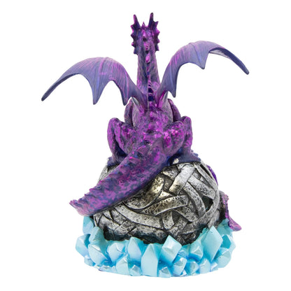 6" Purple Dragon Figurine with Color-Changing LED Orb