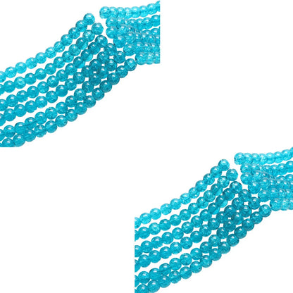200 Pcs Crackle Glass Loose Beads – 8mm Round Beads
