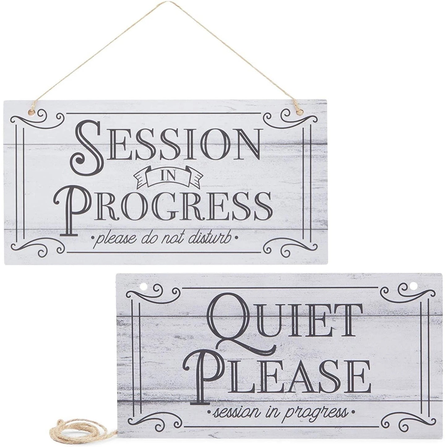 Hanging Door Sign for Therapist – Quiet Please