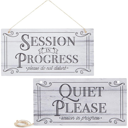 Hanging Door Sign for Therapist – Quiet Please