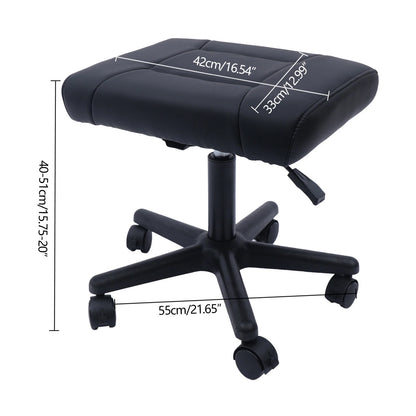 Office Foot Stool with Wheels Height Adjustable Rolling Leg Rest