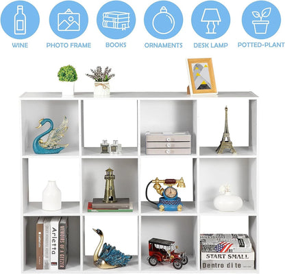 Home Collection 12 Cube Storage Organizer Bookshelf