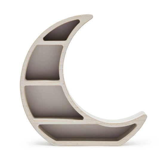 Rustic White Crescent Moon Wall Shelf