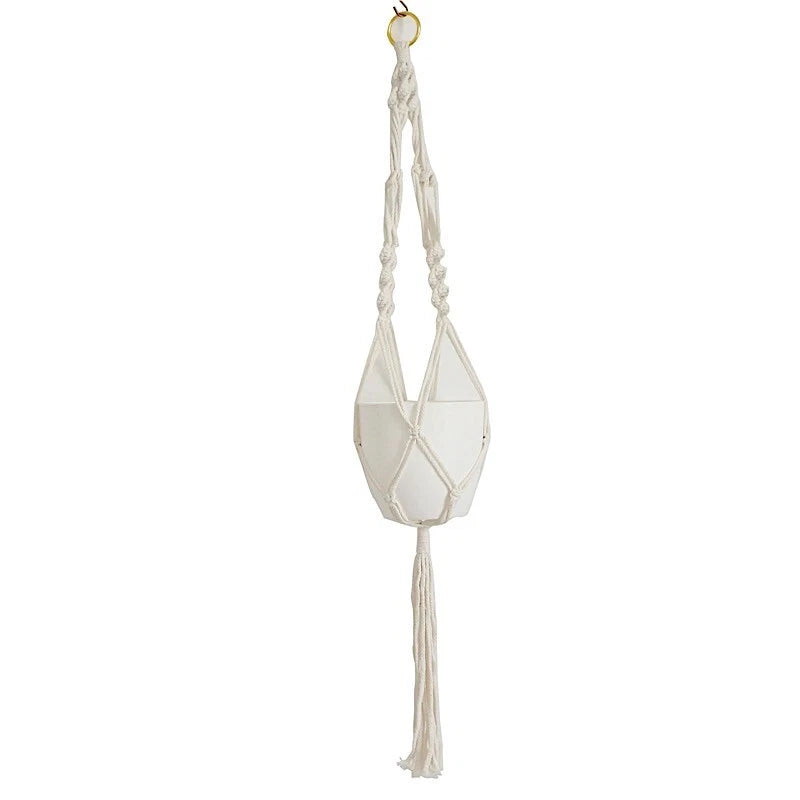 Home Collection 2-Pack Ivory Macrame Cotton Plant Hangers Decorative