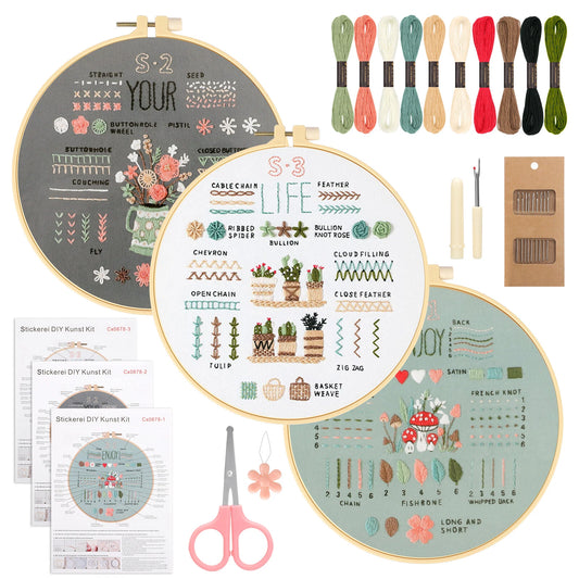 3 Sets Embroidery Kit