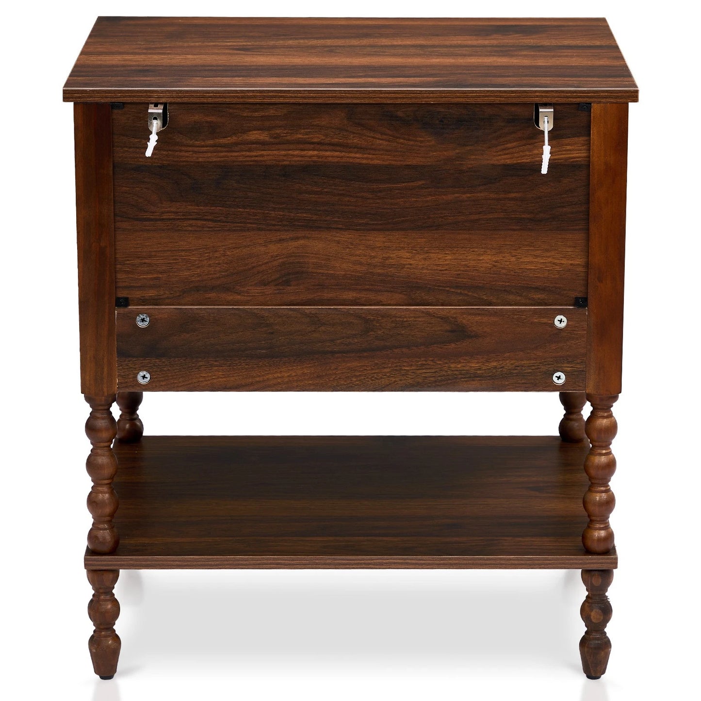 Solid Wood Side Table with Spindle Legs