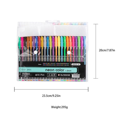 48PCS Neon Color Gel Pen Set