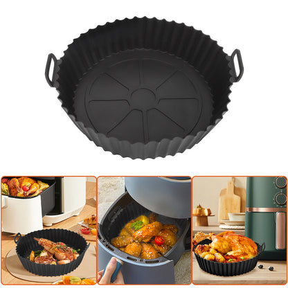 2 Pcs Air Fryer Silicone Pot Basket Liners