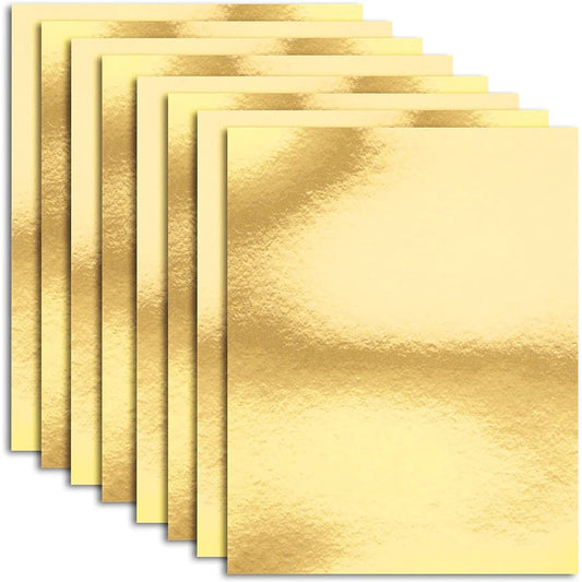50-Pack Metallic Gold Foil Paper Sheets