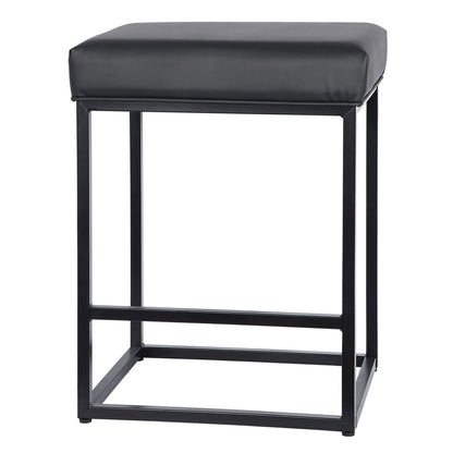 2 PCS 24'' PU Leather Counter Height Bar Stools